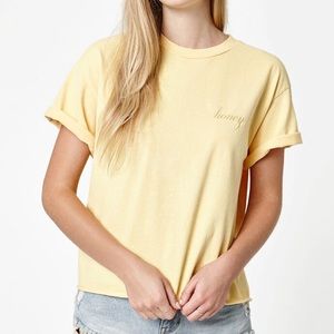 NWOT Cropped Honey Tee